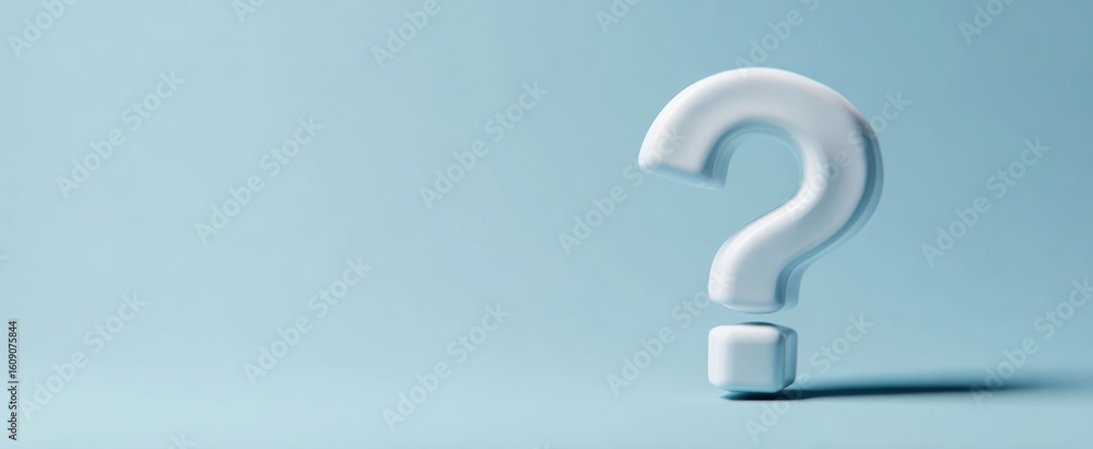Naklejka premium The Question Mark Representing Inquiry and Curiosity in Minimalistic Style.