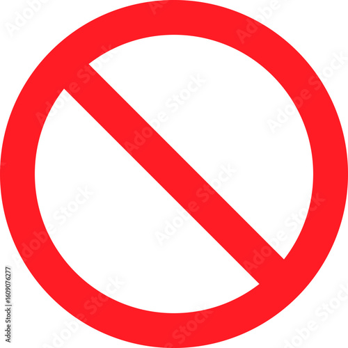 Prohibition sign symbol, vector illustration.