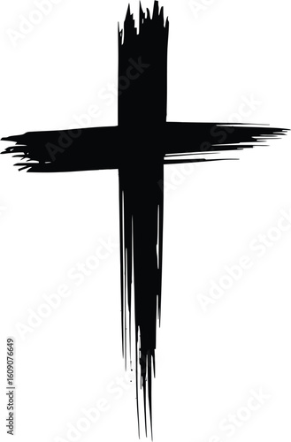 Grunge Brush Stroke Cross SVG