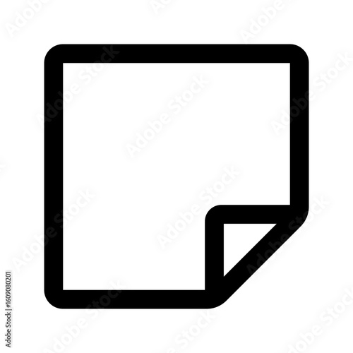 sticky note line icon