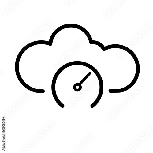 Cloud data speed - vector icon