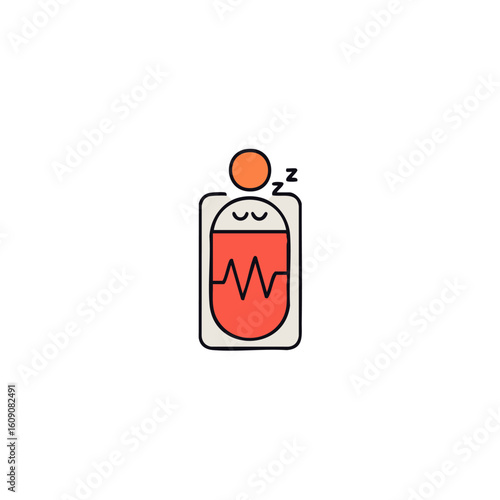 Sleep apnea vector icon: medical illustration of sleep disorder with snoring