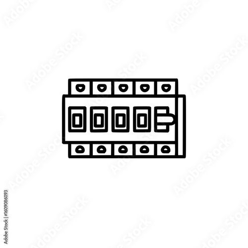 Circuit breaker panel line icon for power distribution