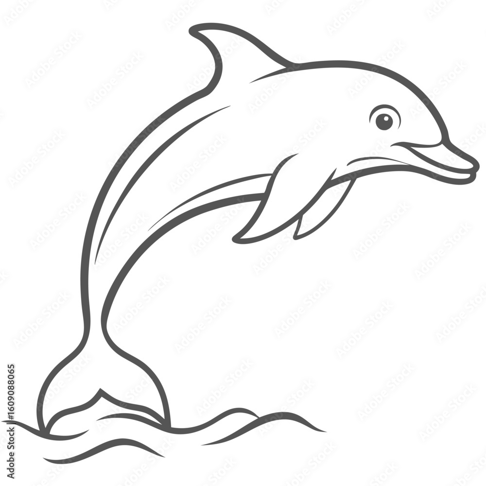 Fototapeta premium a cute dolphin jumping out of the water 