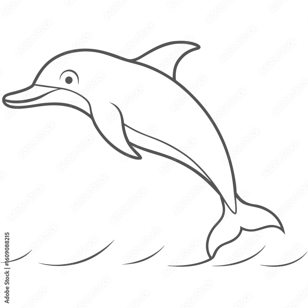 Fototapeta premium a cute dolphin jumping out of the water 