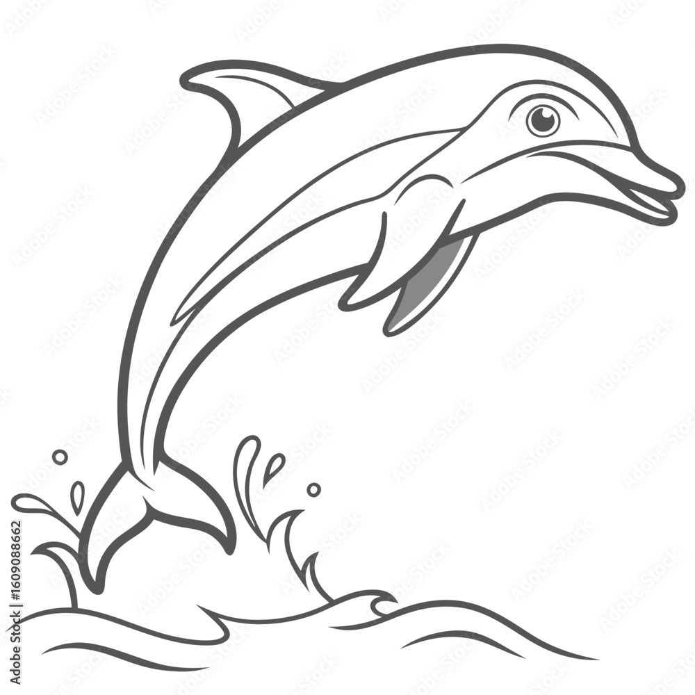 Naklejka premium a cute dolphin jumping out of the water