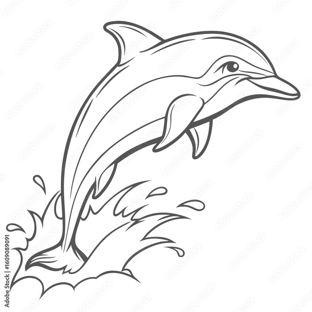 Obraz premium a cute dolphin jumping out of the water 