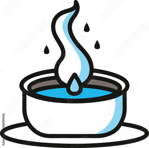 Simple water that boils out of the spring with black 