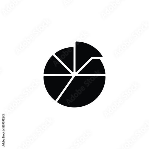 Black and White Pie Chart with Multiple Sections Showing Data Visualizations