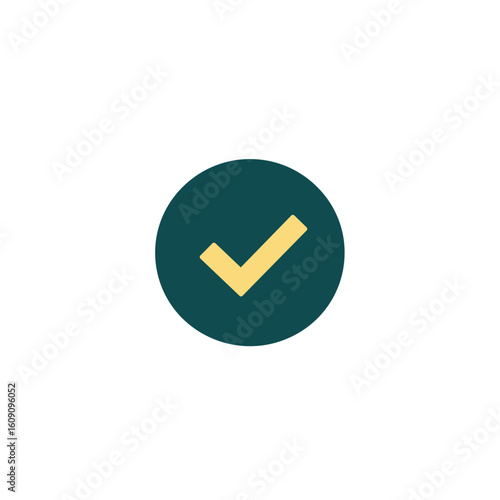 Green Circle Checkmark Icon Symbolizing Success and Completion, Perfect Digital Graphic Design Element for Online Approval and Validation.