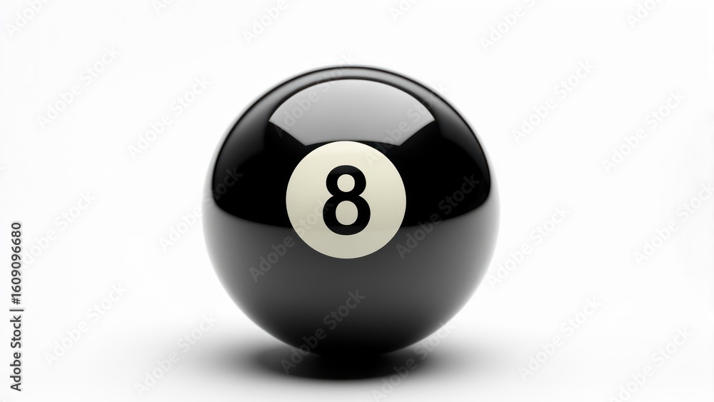Black billiard ball with number 8 Black billiard ball with number 8