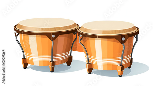 Bongos, 2D flat vector illustration, isolated on a white background.