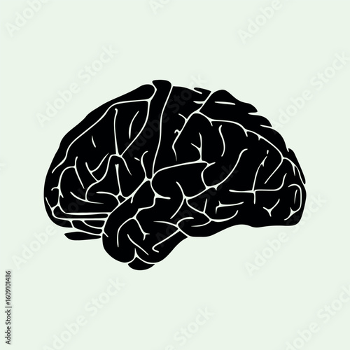 brain silhouette flat design