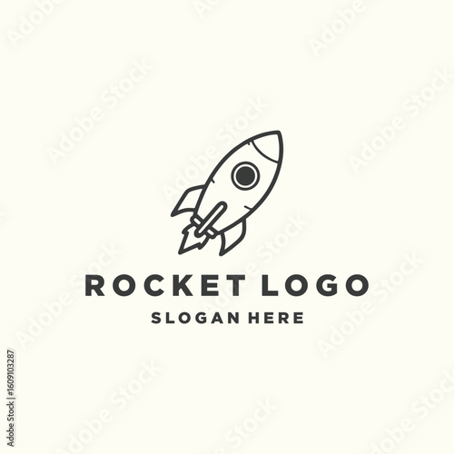 Rocket logo vector icon illustration
