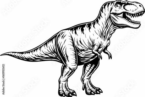 detailed tyrannosaurus rex dinosaur drawing