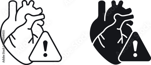 Heart health warning icon medical alert symbol