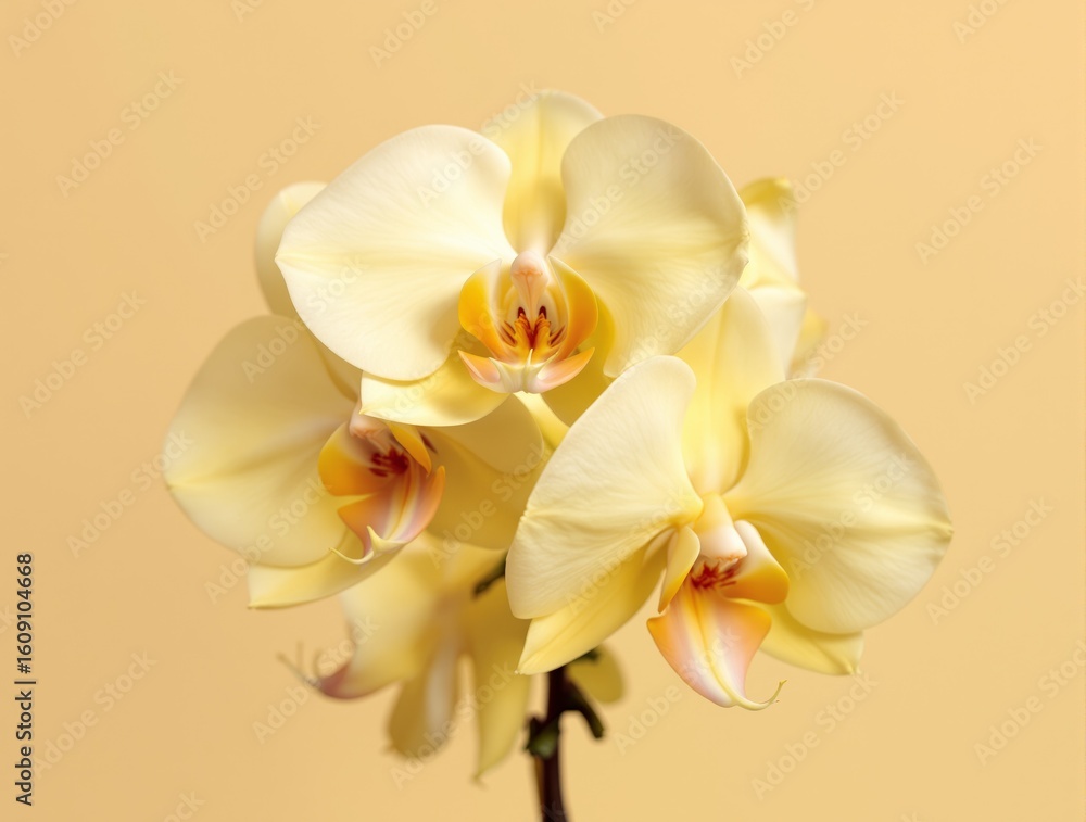 Fototapeta premium Delicate Yellow Orchid Blooms in Soft Light