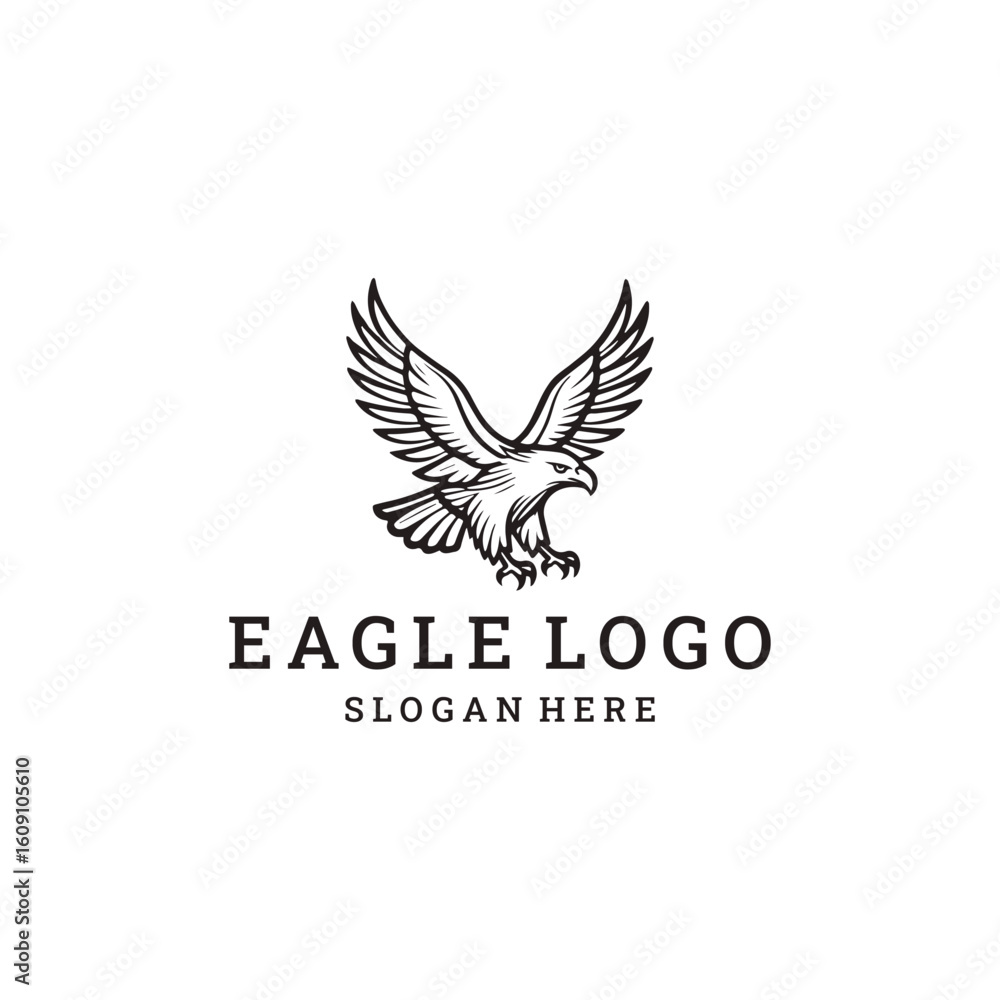 Fototapeta premium Eagle logo vector icon illustration