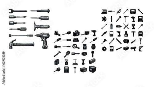 Explore an assortment of hand tools and power tools for your next DIY project or professional construction design with a transparent background