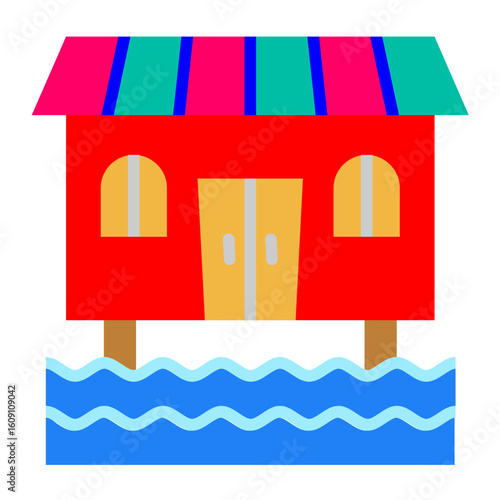 Bungalow Vector Design Icon Style