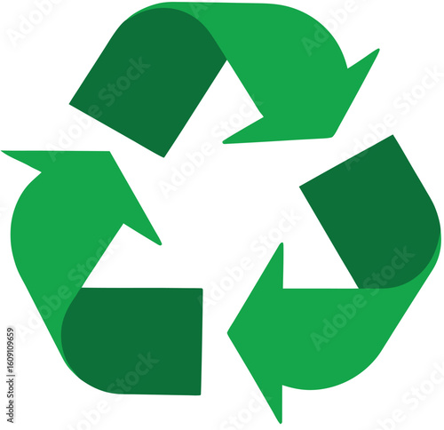 recycle symbol on green background