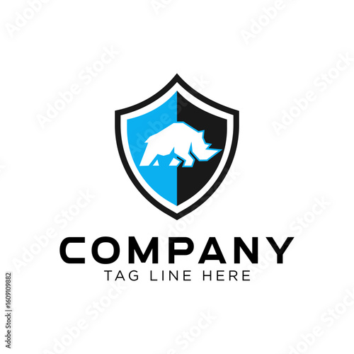 abstract rhino logo for a technology company or cyber security