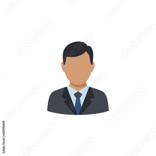 Professional Business Man User Avatar Icon Flat Design Representation