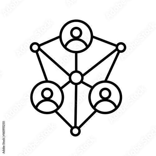 holacracy line icon for web vector illustration, pictogram isolated on white background. color editable