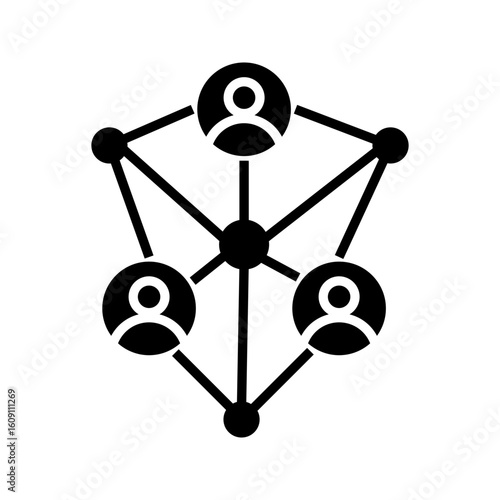 holacracy line icon for web vector illustration, pictogram isolated on white background. color editable