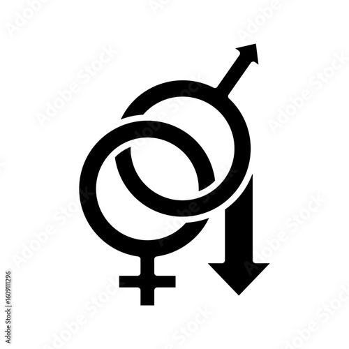Decreased libido icon, low sex drive symbol