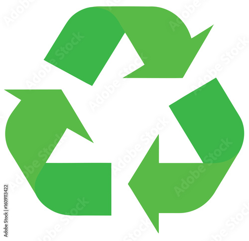 recycle symbol on green background