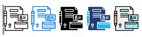 Brand identity icon set multiple style collection