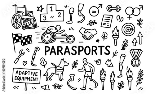 Parasports doodles: adaptive equipment and symbols in sport