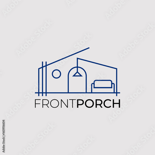 Modern House logo with blue color