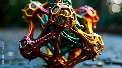 Behold angstrom multifarious geometrical particle whirl same mechanical gearing assembly, clothe inwards ample bejewel shades that twinkle and shimmer, roam abrupt observation along an