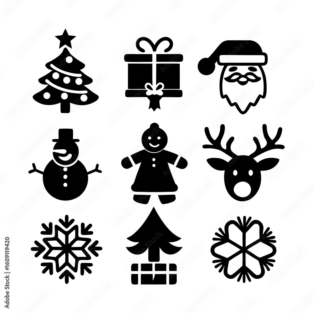 Fototapeta premium set of christmas icons vector & illustration.