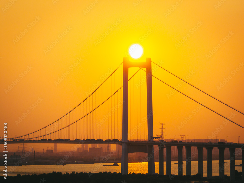 Fototapeta premium Nansha bridge in Guangzhou city, China