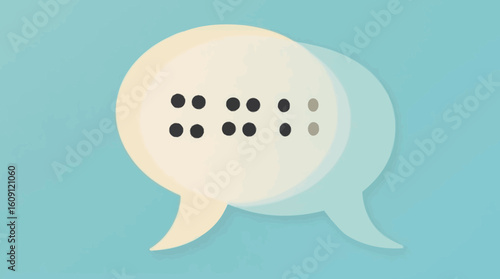 Braille message in speech bubbles representing accessibility and communication