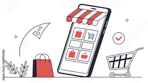 vector illustration of a shopping cart
