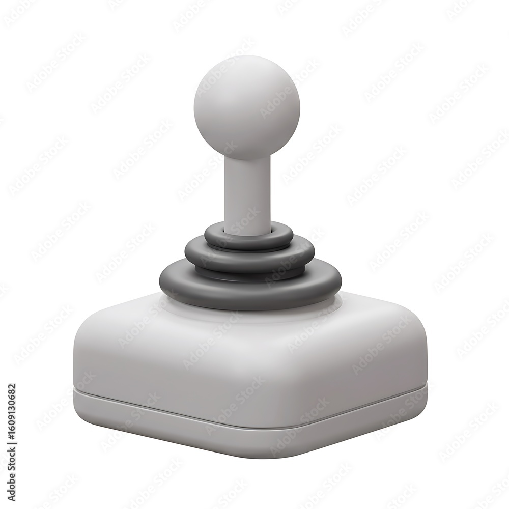 3D gray arcade joystick old style 3D gray arcade joystick old style