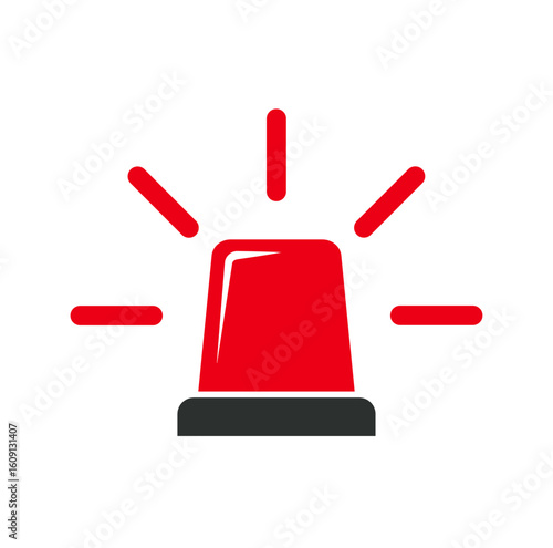 The flasher icon. Police and ambulance, alarm, beacon symbol. Flat Vector illustration