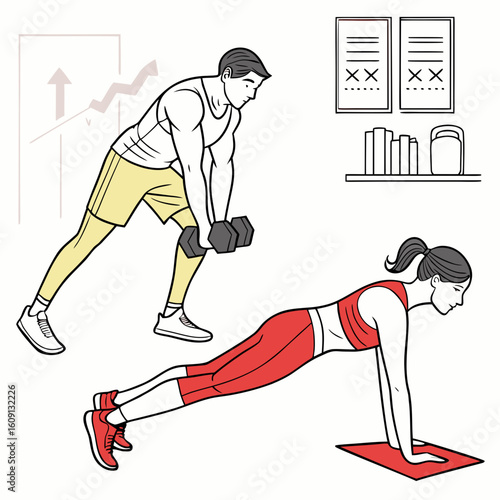 Man and Woman doing exersice