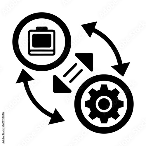 Software Maintenance and Update Icons – White Background.