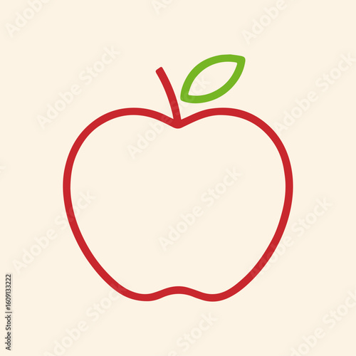 Red apple vector icon illustration for healthy fruit and natural food design