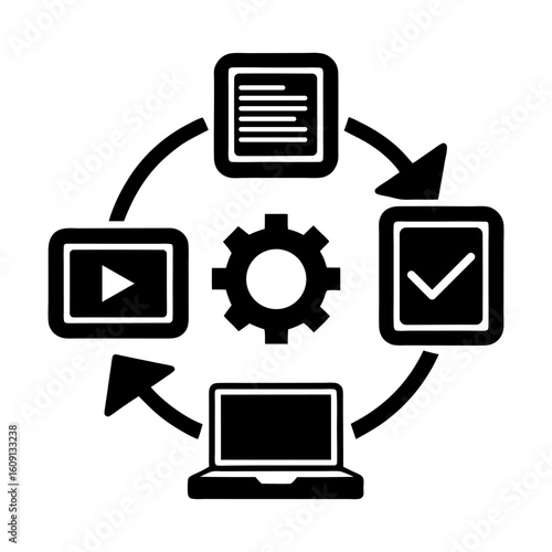 Version Control System Icons – Software Update Concept.