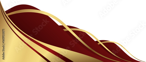 Luxury Red and Gold Wave Corner Design