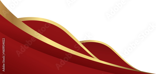 Luxury Red and Gold Wave Corner Design