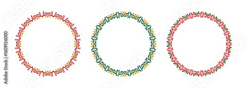 Colorful abstract circle frame set, Black history month Borders and Frames, Frames for Juneteenth with space for text.