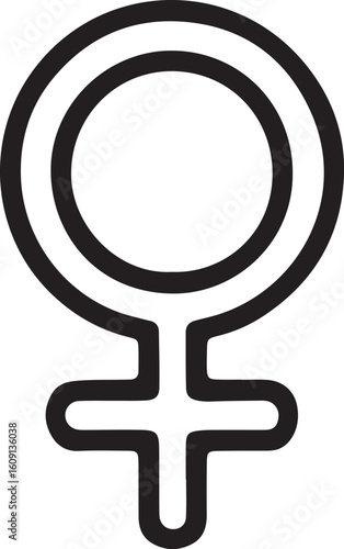 Black female gender symbol outline female symbol woman symbol