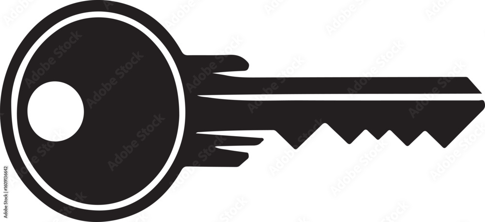 Obraz premium Isolated Black Key Logo for Data Access And Cybersecurity